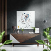 Line Art Brushed Aluminium Dibond Wall Art.